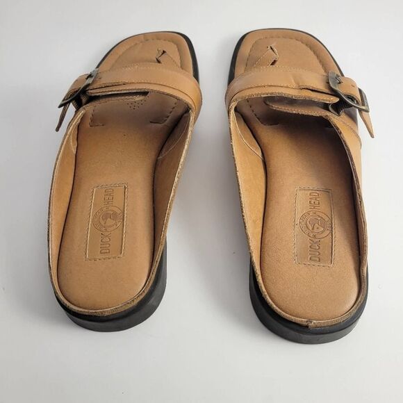 Duck Head tan leather slip on sandals - Picture 4 of 7